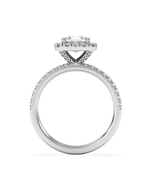 The Diamond Store White Beatrice Lab Diamond Halo Engagement Ring 18K 1.65Ct F/Vs1