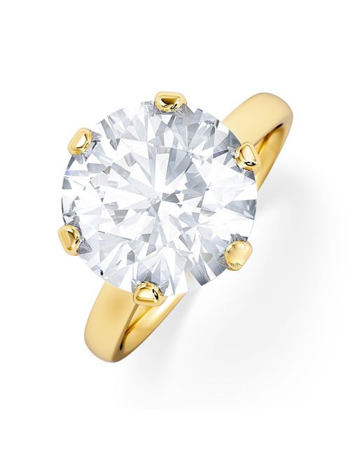 The Diamond Store Metallic Low Set Chloe 5.00Ct Lab Diamond Round Cut Engagement Ring