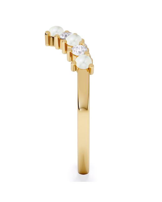 The Diamond Store Metallic Starlit Opal And Lab Diamond Wishbone Ring