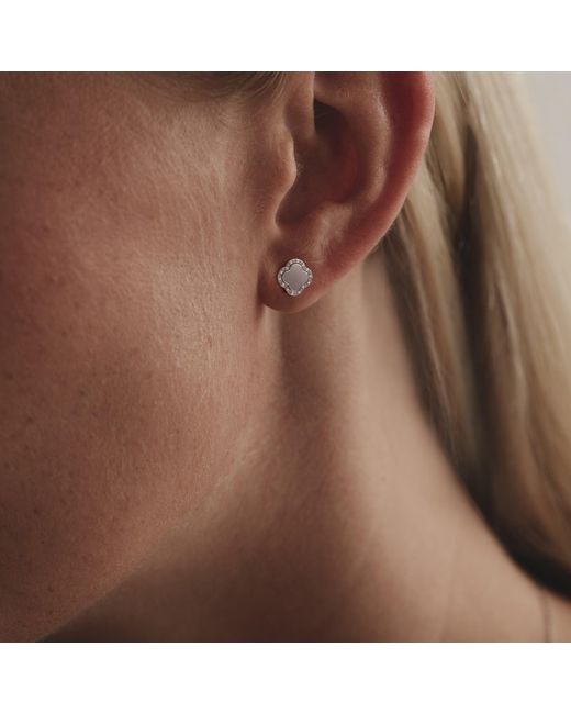 The Diamond Store Metallic Florence 0.08Ct Lab Diamond Halo Stud Earrings
