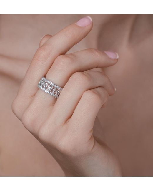 The Diamond Store Metallic Vintage Wide Diamond Ring