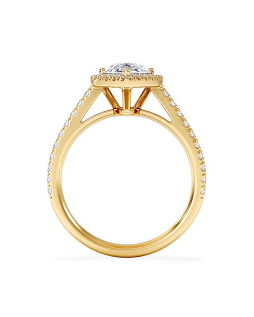 The Diamond Store Metallic Diana Lab Diamond Pear Halo Engagement Ring