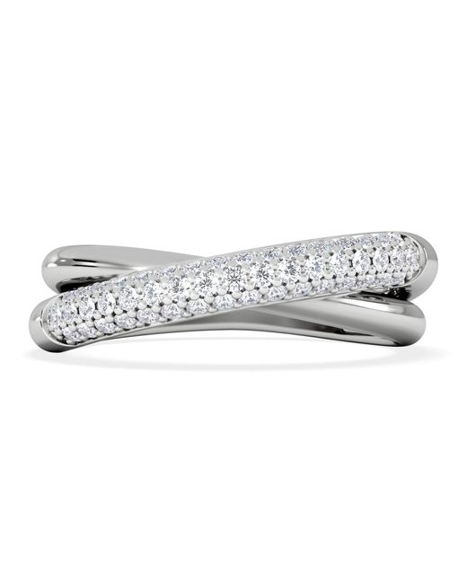 The Diamond Store Gray Crossover Set Lab Diamond Ring 0.35Ct