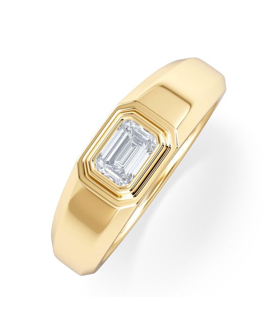 The Diamond Store Metallic Axis Lab Diamond Signet Ring 0.50Ct Emerald Cut Set
