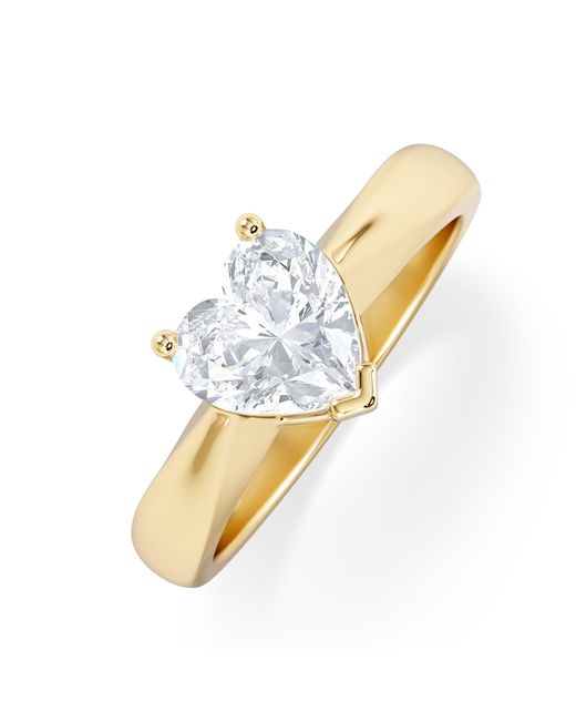The Diamond Store Metallic Naomi Heart Cut Lab Diamond Engagement Ring 1.00Ct H/Si