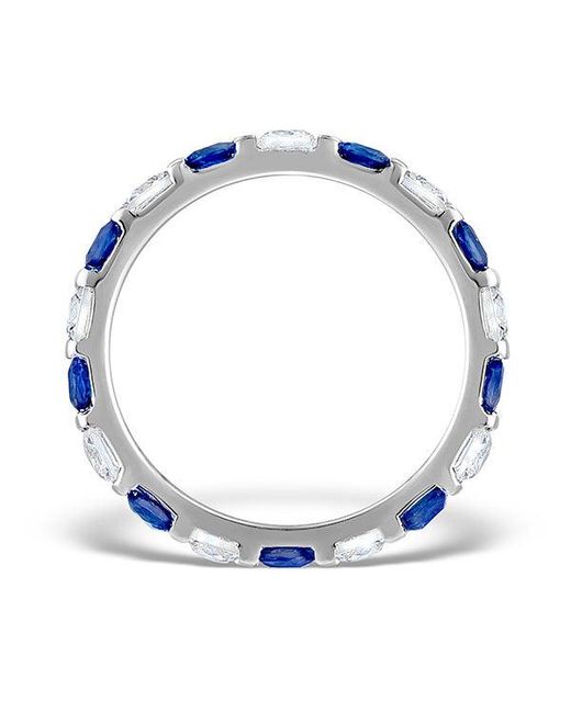 The Diamond Store Blue Sapphire 1.30Ct And Diamond Eternity Ring