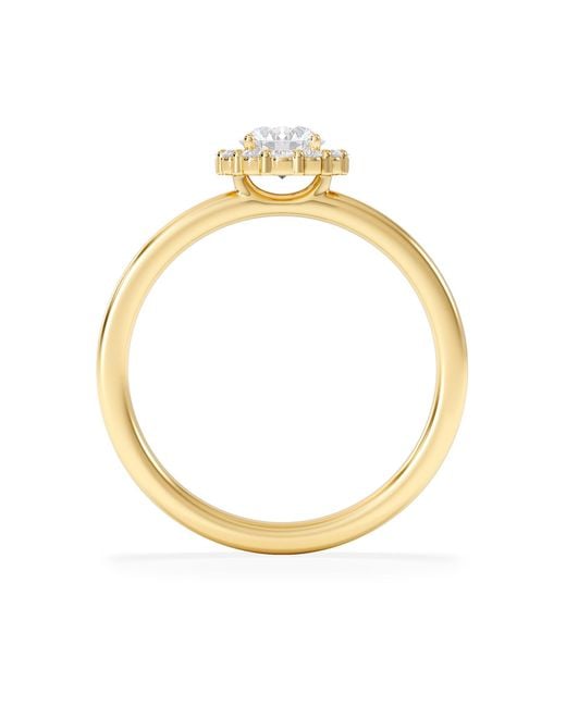 The Diamond Store White The Fleur Halo 0.50Ct H/Si Round Cut Lab Diamond Ring