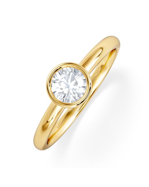 The Diamond Store Metallic Horizon Round Cut Lab Diamond Solitaire Ring 0.50Ct H/Si
