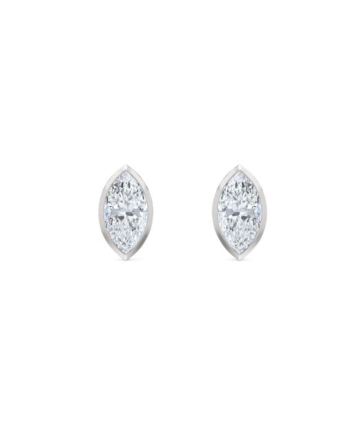 The Diamond Store Metallic Bezel Set 2.00Ct Marquise Cut Lab Diamond Stud Earrings