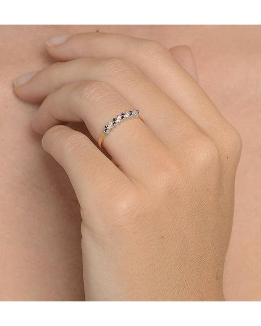 The Diamond Store Metallic Sapphire 0.18Ct And Diamond 9K Ring