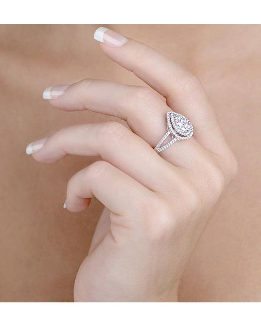 The Diamond Store White Halo Engagement Ring Galileo With 1Ct Of Diamonds