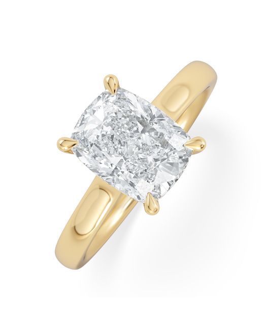 The Diamond Store Blue Amora 2.00Ct Elongated Cushion Cut Lab Diamond Hidden Halo Solitaire Engagement Ring