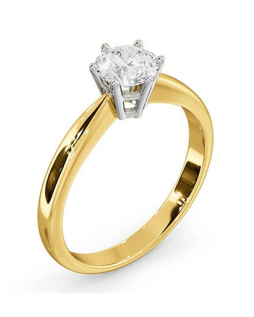 The Diamond Store Metallic Certified High Set Chloe 18Ky Diamond Engagement Ring 0.75Ct