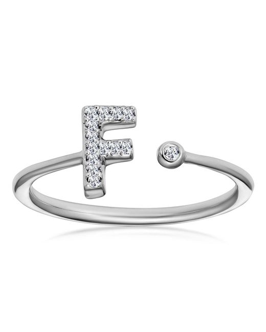 The Diamond Store Metallic Diamond Initial 'F' Ring 0.07Ct Set