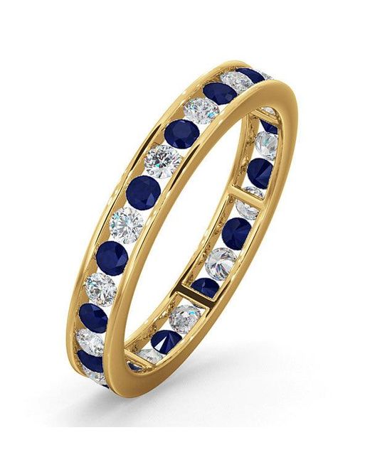 The Diamond Store Blue Eternity Ring Rae Diamonds H/Si And Sapphire 1.40Ct
