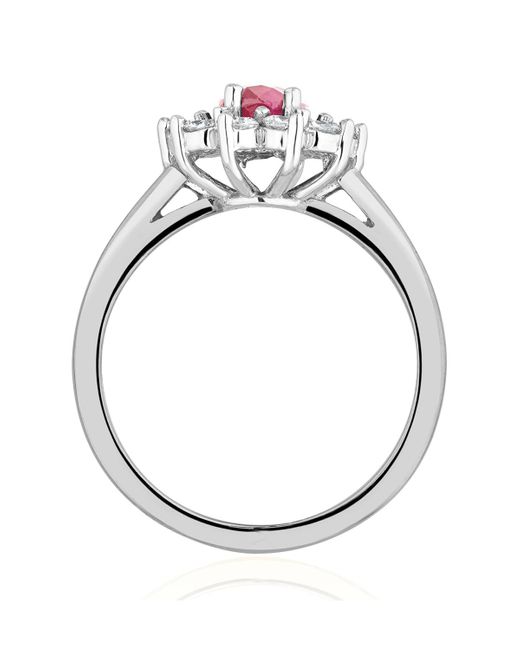 The Diamond Store White 18K 0.50Ct Diamond And 1.05Ct Sapphire Ring