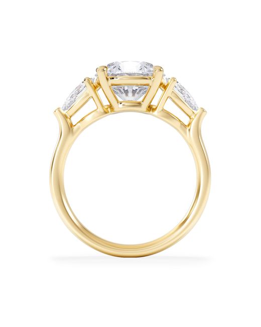 The Diamond Store Blue Adore 3.80Ct Round Cut Lab Diamond 3 Stone Engagement Ring