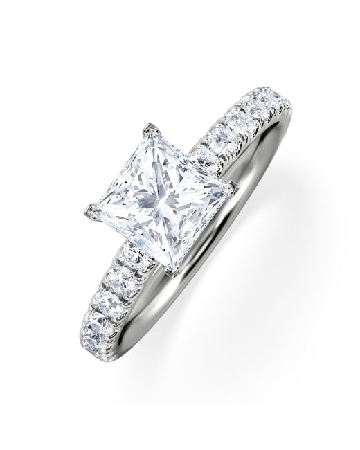 The Diamond Store White Katerina Gia Princess Diamond Engagement Ring 1.50Ct G/Vs1