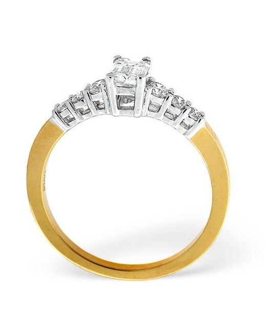 The Diamond Store Metallic Solitaire With Shoulders Ring 0.76Ct Lab Diamond 18K