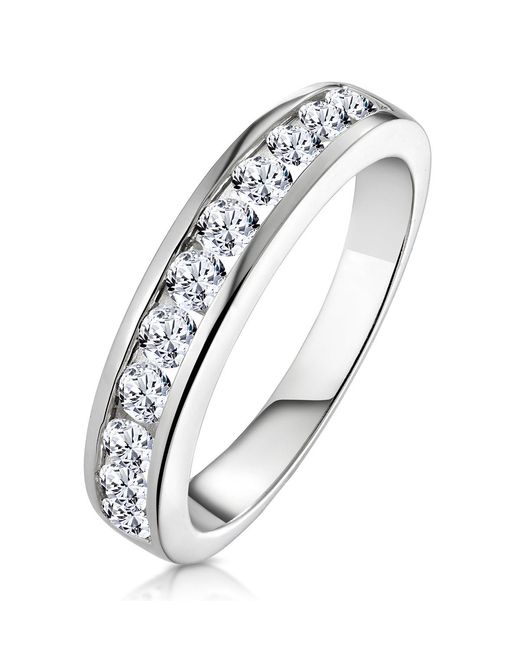 The Diamond Store Metallic Rae Half Eternity Ring 0.75Ct Lab Diamond 9K