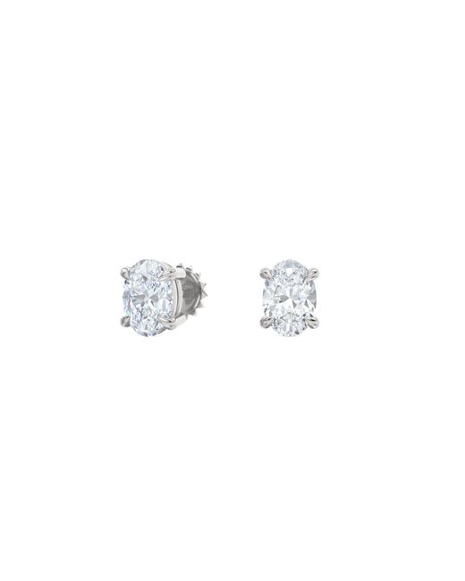 The Diamond Store White 1.00Ct Oval Cut Lab Diamond Stud Earrings