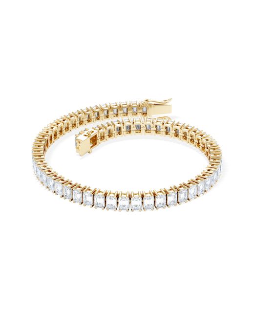The Diamond Store Metallic Luxe 12.00Ct Lab Diamond Tennis Bracelet With Igi Certified Emerald-Cut Diamonds