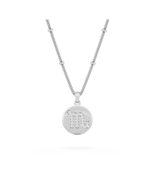 The Diamond Store Metallic Astrology Scorpio 0.07Ct Lab Grown Diamond Medallion Pendant Necklace