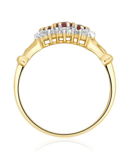 The Diamond Store Metallic Ruby 0.34Ct And Diamond 9K Ring