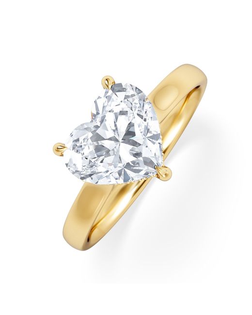 The Diamond Store Metallic Amora Heart 2.09Ct Hidden Halo Lab Diamond Engagement Ring F/Vs Set