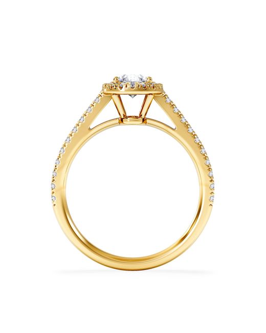 The Diamond Store Metallic Georgina Gia Oval Diamond Halo Engagement Ring 18K 1.30Ct G/Vs2