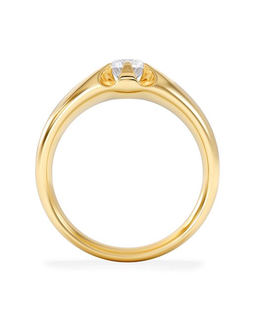 The Diamond Store Metallic Lab Diamond Signet Ring 0.50Ct Round Cut for men