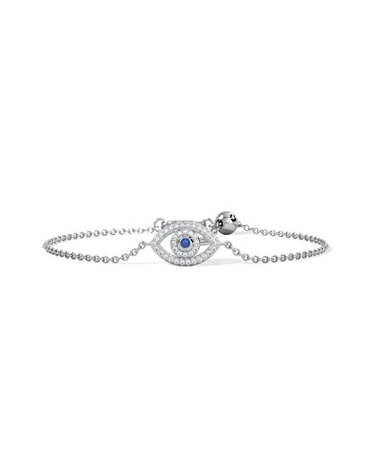 The Diamond Store White Evil Eye 0.21Ct Sapphire Lab Diamond Adjustable Bracelet