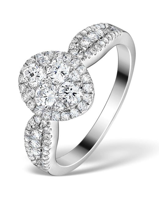 The Diamond Store Metallic Halo Engagement Ring Galileo 1.08Ct H/Si Diamonds