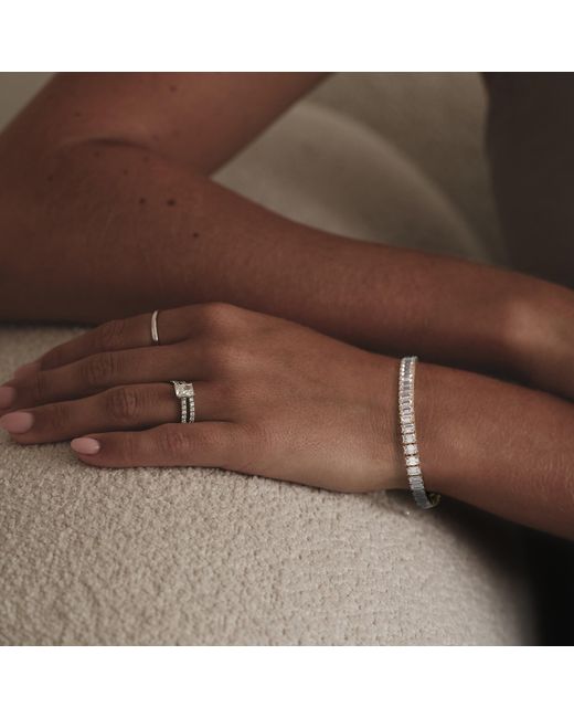 The Diamond Store Metallic Luxe 17.00Ct Lab Diamond Tennis Bracelet With Igi Certified Emerald-Cut Diamonds