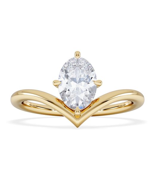 The Diamond Store Metallic Vela 1.00Ct Oval Cut Lab Diamond Solitaire Engagement Ring