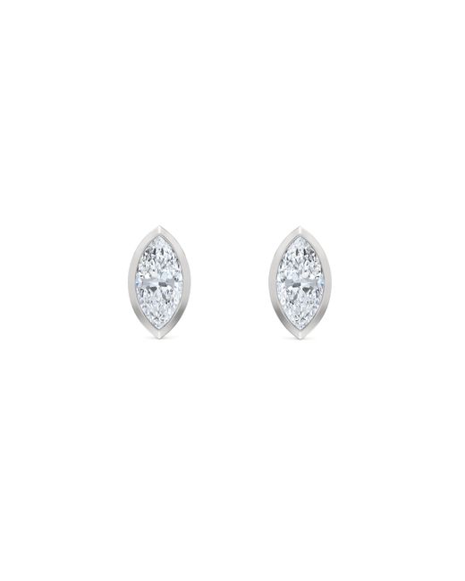 The Diamond Store Metallic Bezel Set 1.00Ct Marquise Cut Lab Diamond Stud Earrings