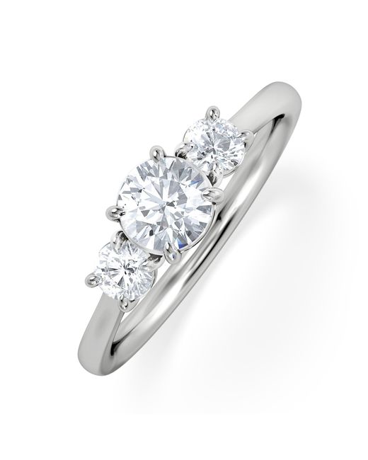 The Diamond Store White Evoke 3 Stone Round Cut Lab Diamond Ring 0.50Ct