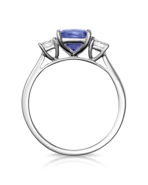 The Diamond Store Blue 1.60Ct Cushion Cut Tanzanite Diamond Asteria Ring