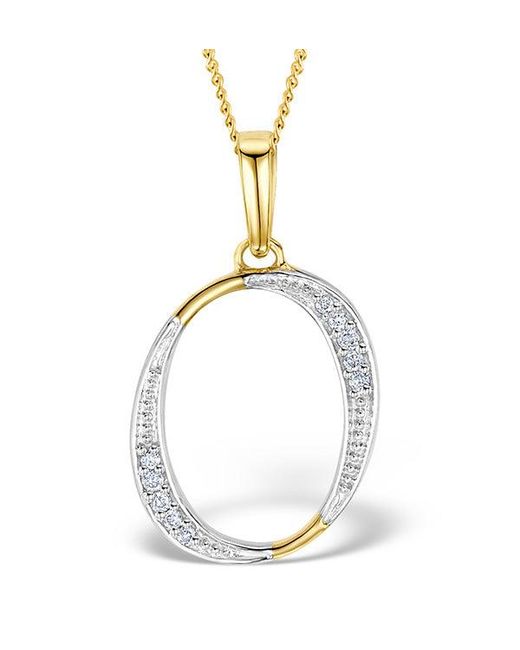The Diamond Store Metallic Initial 'O' 0.05Ct Lab Diamond Pendant Necklace
