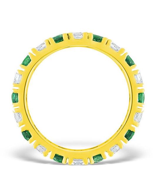 The Diamond Store Yellow Poppy 18K Emerald 0.70Ct And G/Vs 2Ct Diamond Eternity Ring