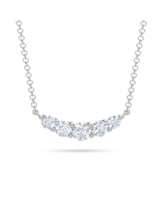 The Diamond Store Metallic Legacy 1.00Ct Round Cut Lab Diamond Necklace