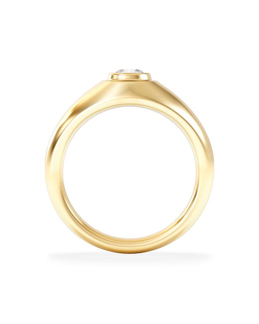 The Diamond Store Metallic Axis Lab Diamond Signet Ring 0.50Ct Round Cut Set