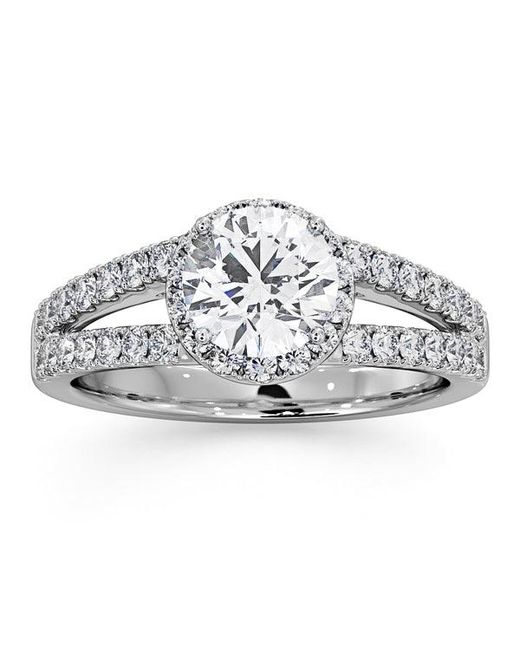 The Diamond Store White Carly Gia Diamond Engagement Side Stone Ring 1.58Ct G/Si2