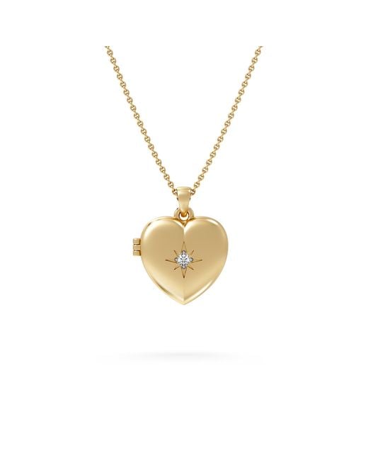 The Diamond Store Metallic Keepsake 0.06Ct Lab Diamond Round Heart Pendant Necklace