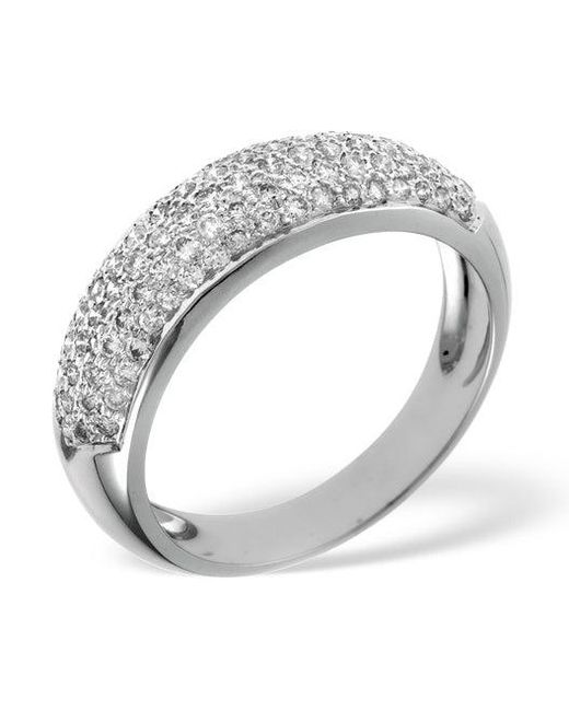 The Diamond Store Metallic 18K Diamond Pave Ring 0.64Ct H/Si