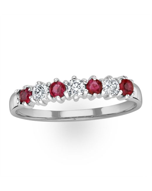 The Diamond Store Metallic Ruby 0.30Ct And Diamond 9K Ring