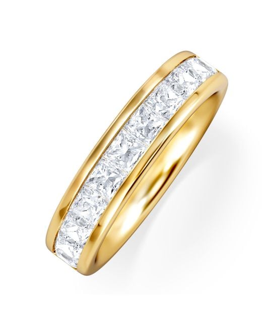 The Diamond Store Metallic Eterna Lab Diamond Princess Cut Half Eternity Ring 1.50Ct F/Vs