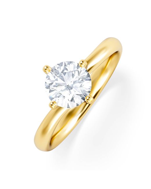 The Diamond Store Metallic 1 Carat Diamond Engagement Ring Lily Lab F/Vs1 18K Igi Certified