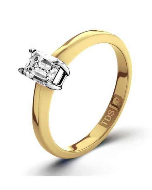 The Diamond Store Metallic Certified Emerald Cut 18K Diamond Engagement Ring 0.25Ct-G-H/Si