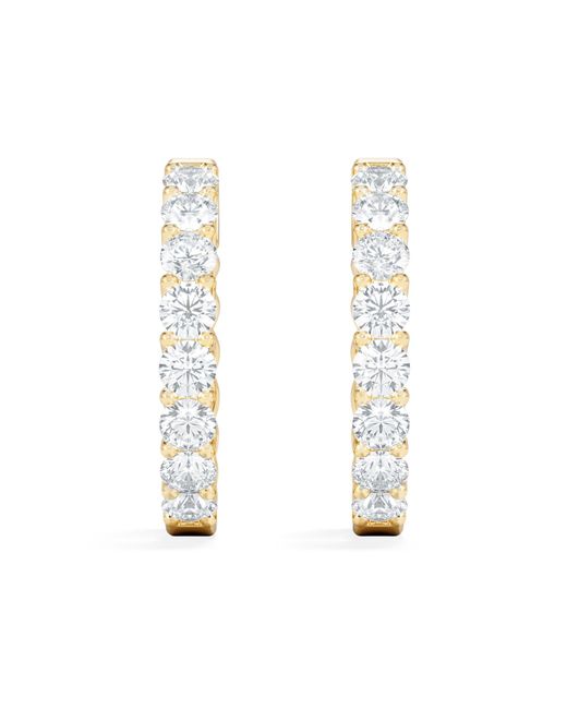 The Diamond Store White Braided 2.00Ct Round Cut Lab Diamond Hoop Earrings